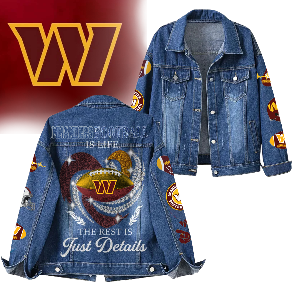 LIMITED EDITION - NEW CUSTOMIZED NFL12 WTC WASHINGTON COMMANDERS DENIM JACKET