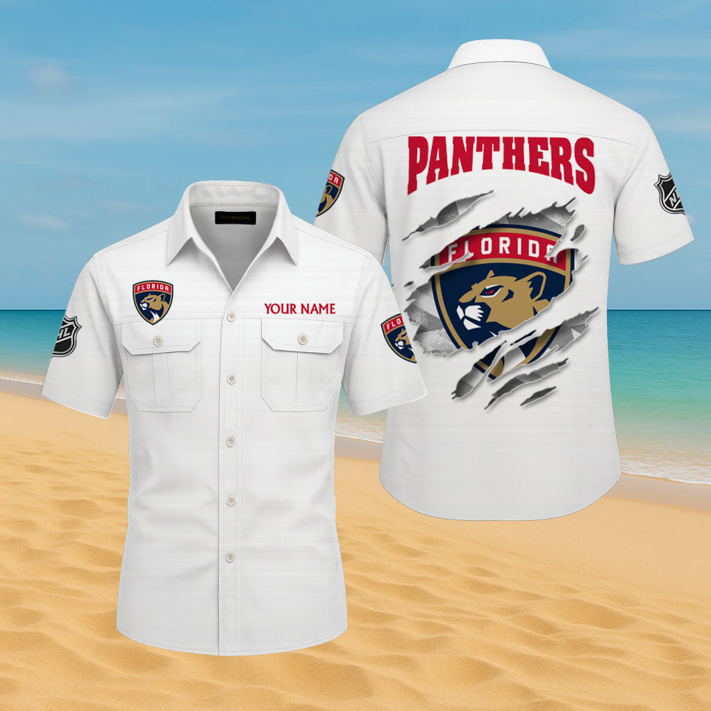 LIMITED EDITION - NEW CUSTOMIZED NHL01 FPT FLORIDA PANTHERS CARGO SHIRT