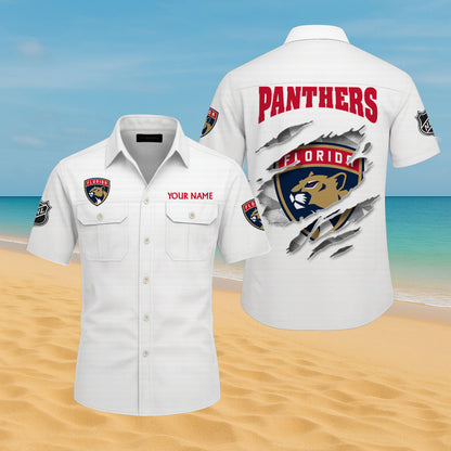LIMITED EDITION - NEW CUSTOMIZED NHL01 FPT FLORIDA PANTHERS CARGO SHIRT