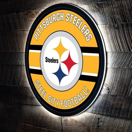LIMITED EDITION - NEW PREMIUM NFL14 PSB PITTSBURGH STEELERS LED LIGHT WALL DECOR
