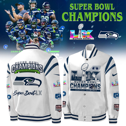 LIMITED EDITION - NEW CUSTOMIZED NFL06 SSH SEATTLE SEAHAWKS CHAMPIONS BASEBALL & BOMBER JACKET 01