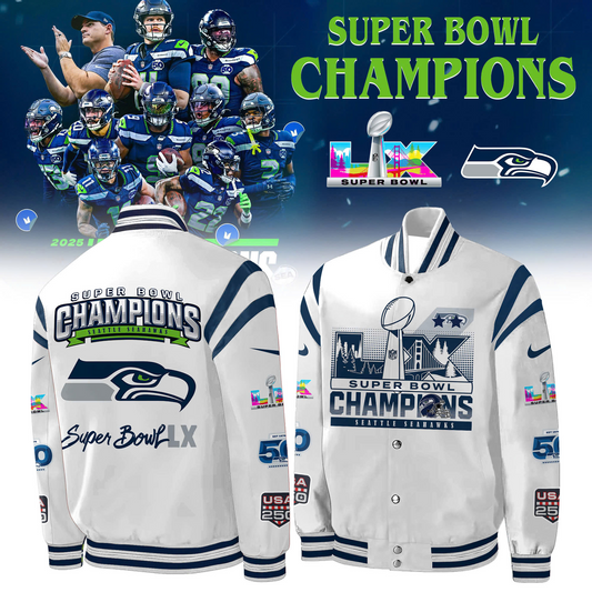 LIMITED EDITION - NEW CUSTOMIZED NFL06 SSH SEATTLE SEAHAWKS CHAMPIONS BASEBALL & BOMBER JACKET 01
